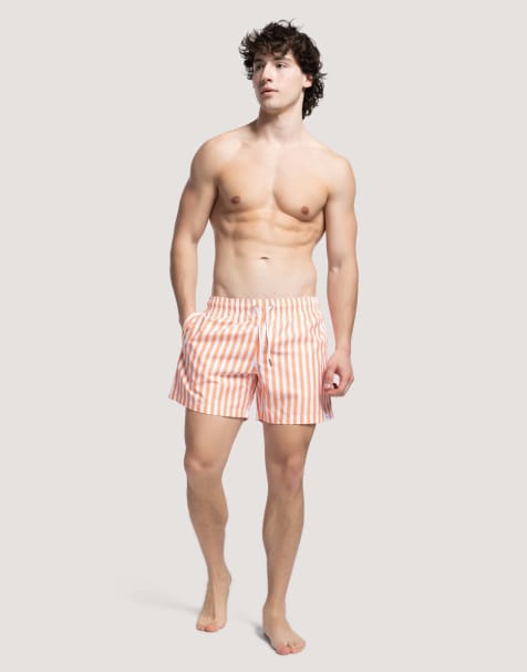 Apreslife Stripe swim shorts in orange - view 1