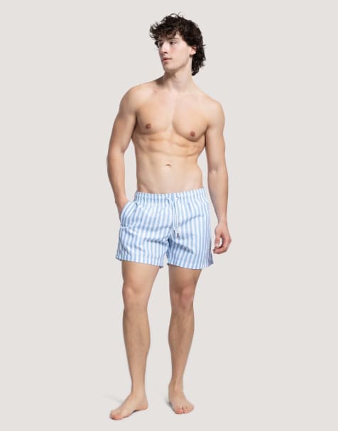 Apreslife Stripe swim shorts in sky blue - view 1