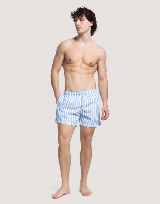 Apreslife Stripe swim shorts in sky blue, 2 of 4
