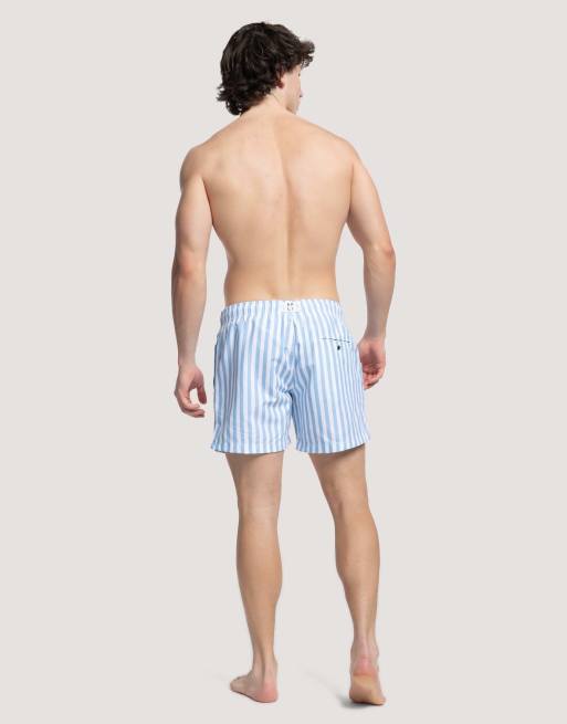 Apreslife Stripe swim shorts in sky blue, 4 of 4