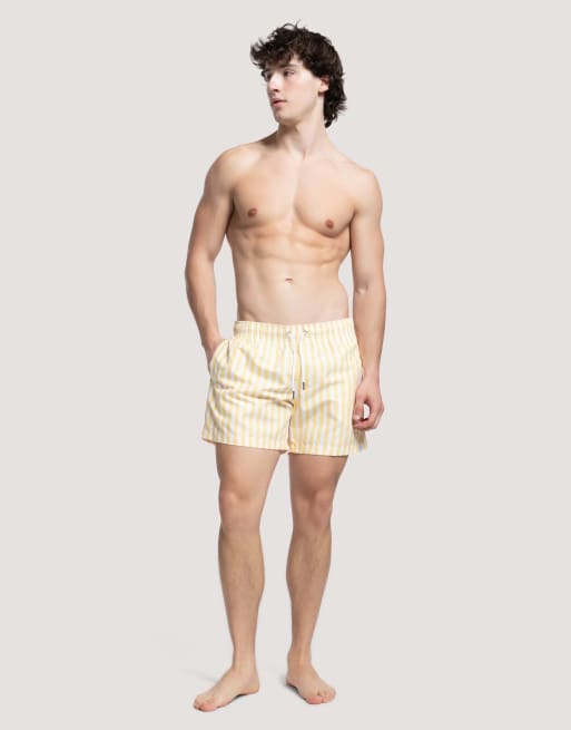 Apreslife Stripe swim shorts in yellow, 2 of 4