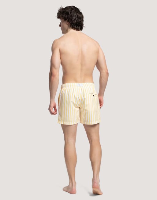 Apreslife Stripe swim shorts in yellow, 4 of 4