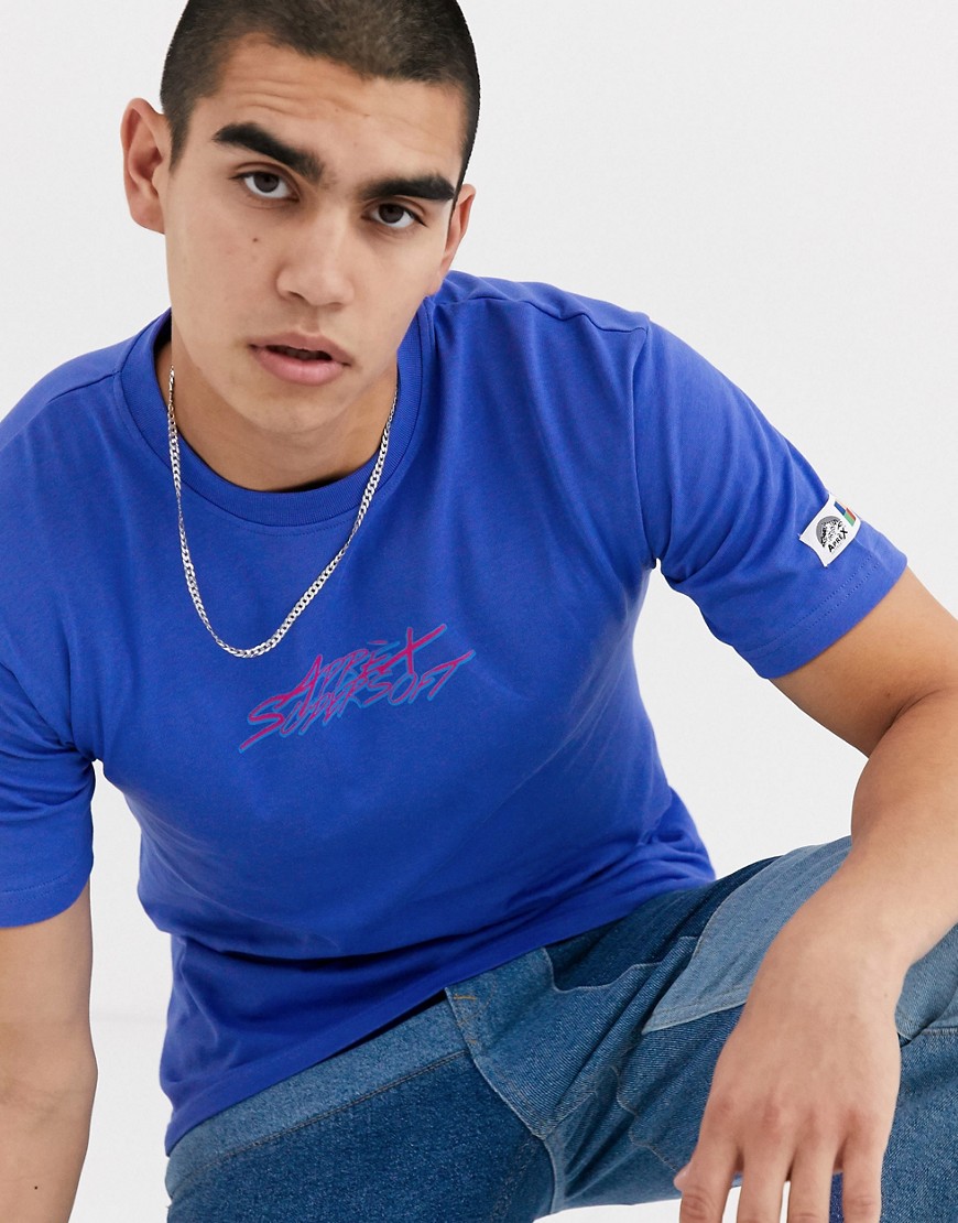 Aprex – superbløde t-shirt i blå med kontrastlogo
