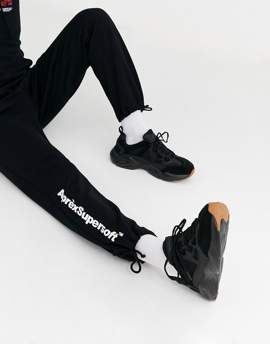 Aprex Supersoft joggers in black with logo