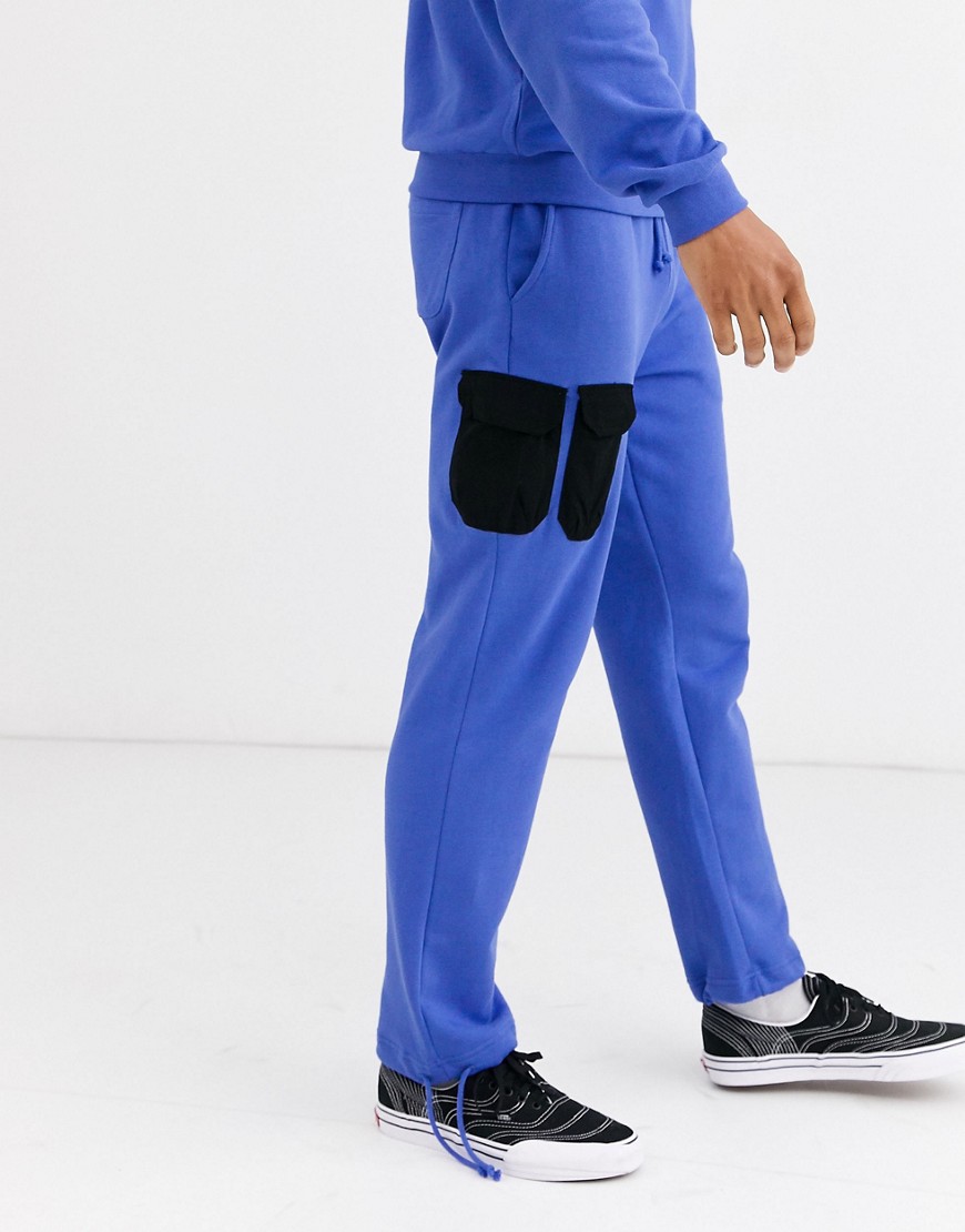 Aprex Supersoft joggers in blue with pocket detail