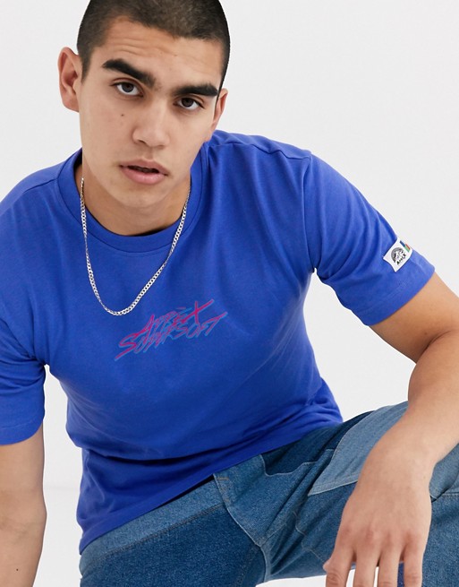 Aprex Supersoft t-shirt in blue with contrast logo