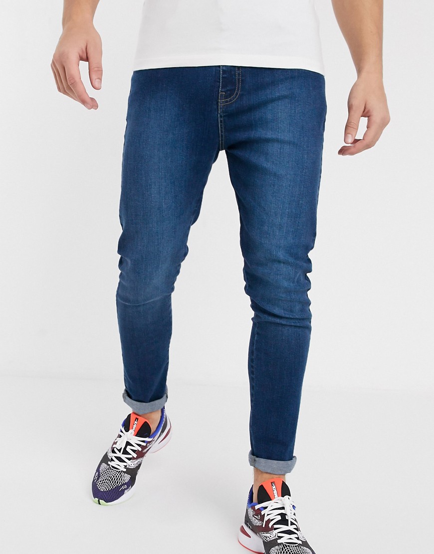 APT carrot fit jeans in mid blue