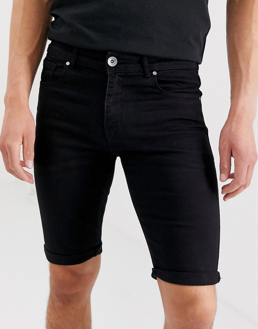 APT denim shorts in black