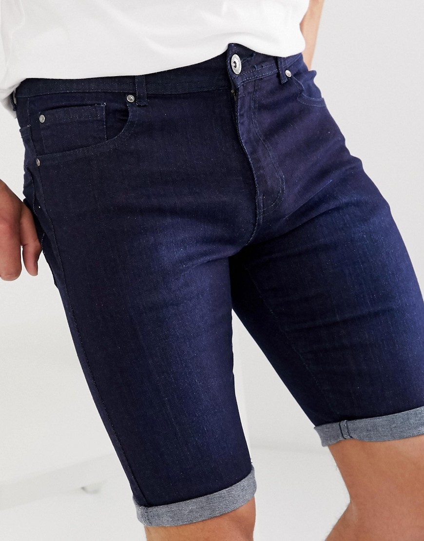 APT denim shorts in dark wash blue