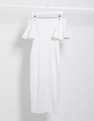 asos white ruffle dress