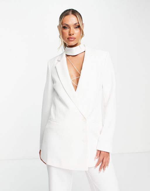 AQAQ Bridal Tailored jacket in white co-ord | ASOS