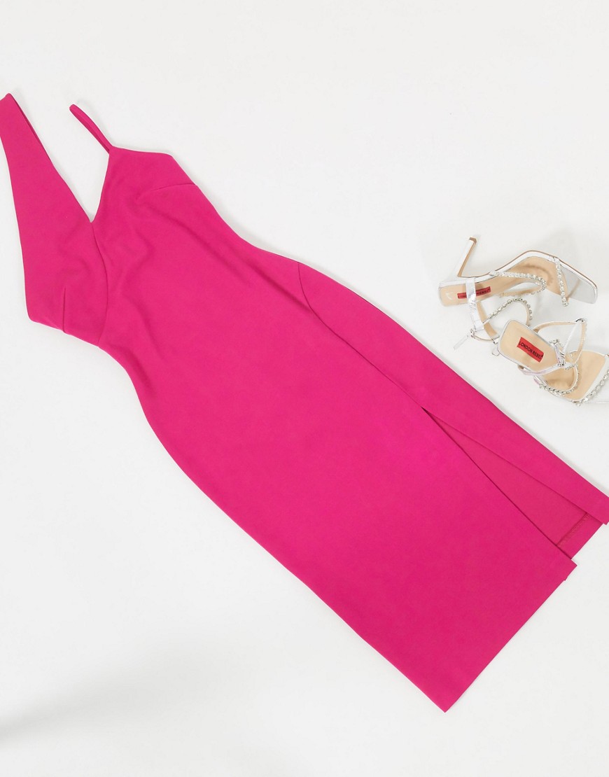 AQAQ - Midi-jurk met uitsnijding in roze