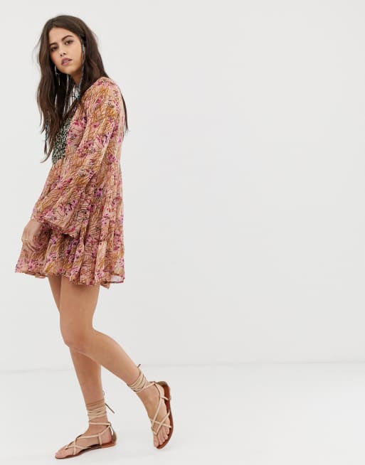 Aratta – Ausgestelltes Minikleid mit verzierter Bahn, 4 von 4