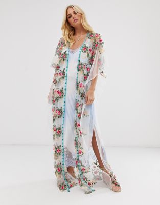 sheer maxi kimono