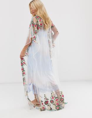 sheer maxi kimono