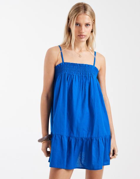 Aray babydoll mini beach dress in cobalt blue - view 1