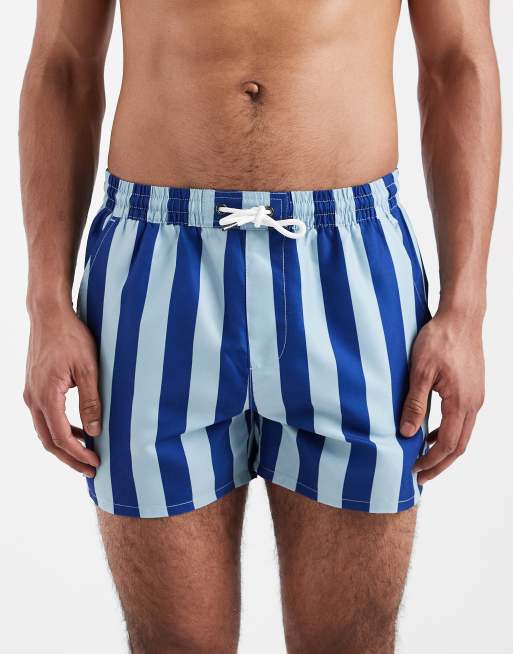 Aray – Badeshorts in Mittelblau mit farblich abgestimmten Streifen, 4 von 5