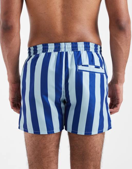 Aray – Badeshorts in Mittelblau mit farblich abgestimmten Streifen, 5 von 5