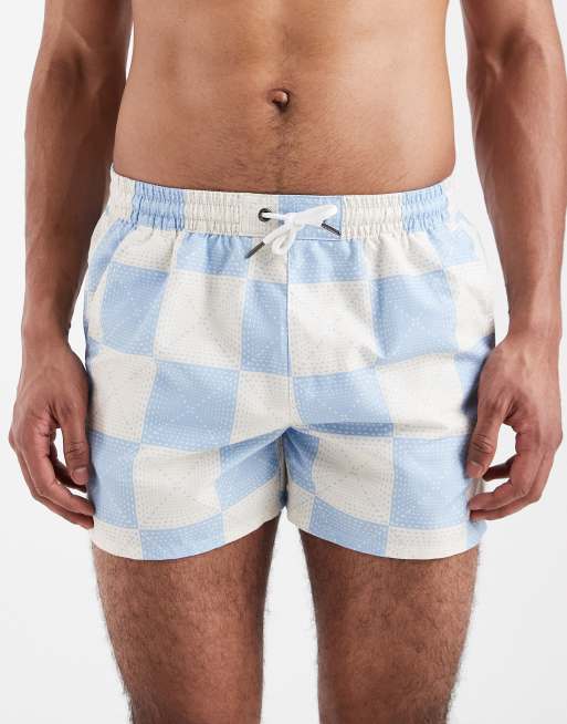 Aray – Badeshorts in Mittelblau mit Schachbrettmuster, 4 von 5