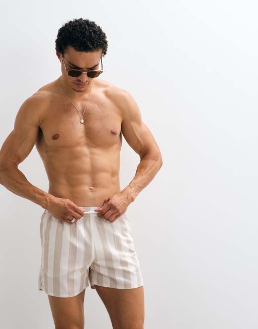 Aray – Badeshorts in Steinbeige gestreift, 2 von 9