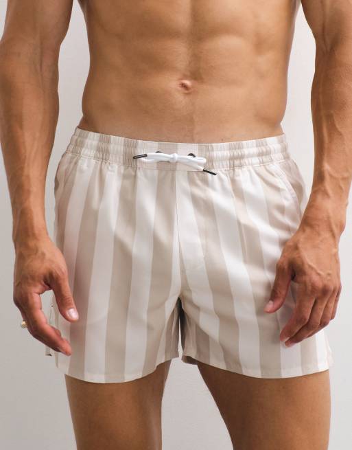 Aray – Badeshorts in Steinbeige gestreift, 3 von 9