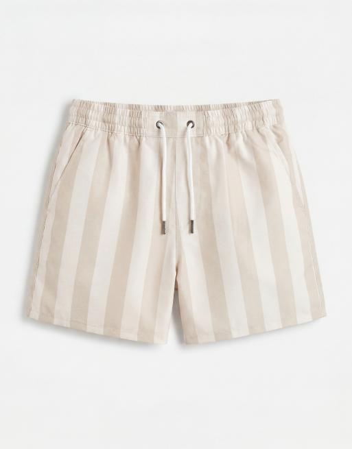 Aray – Badeshorts in Steinbeige gestreift, 6 von 9