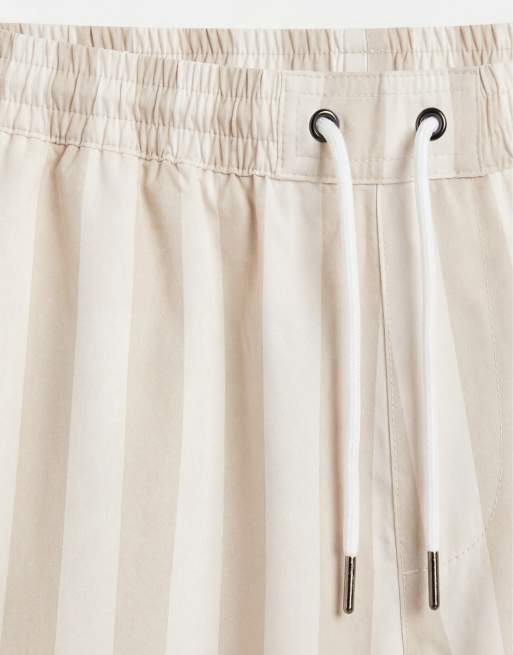 Aray – Badeshorts in Steinbeige gestreift, 8 von 9