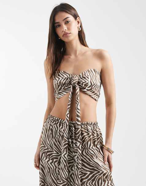 Aray - Bandeau-strandtop met zebraprint - view 1