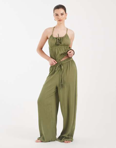Aray beach co-ord in khaki - view 1
