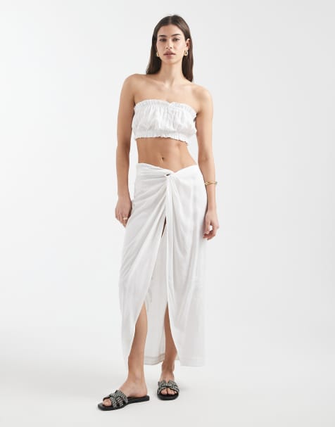Aray beach co-ord with embroidery in white - view 1