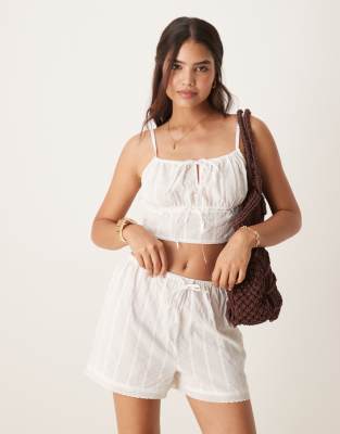 beach crop top in white - part of a set