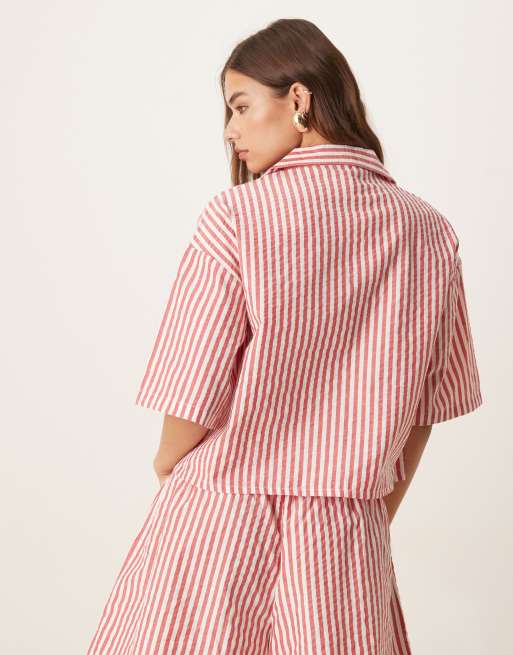 Aray beach shirt in red and white stripe (part of a set), 4 of 4