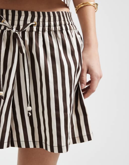 Aray beach short in brown stripe, 4 of 5