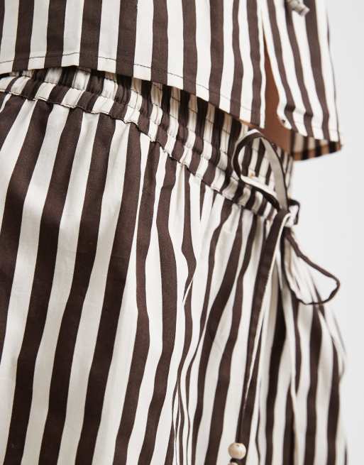 Aray beach shorts in brown stripes, 3 of 5