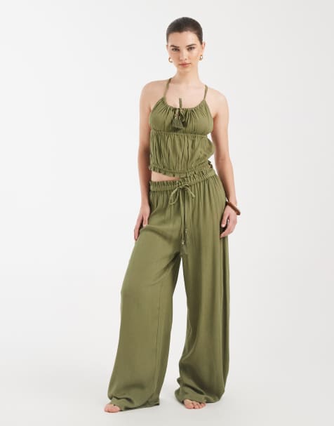 Aray beach trouser in khaki - view 1