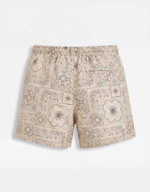 Aray - Beige badeshorts med bandanaprint, 7 af 7