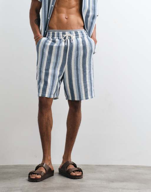 Aray – Blårandiga, virkade shorts, 2 av 7