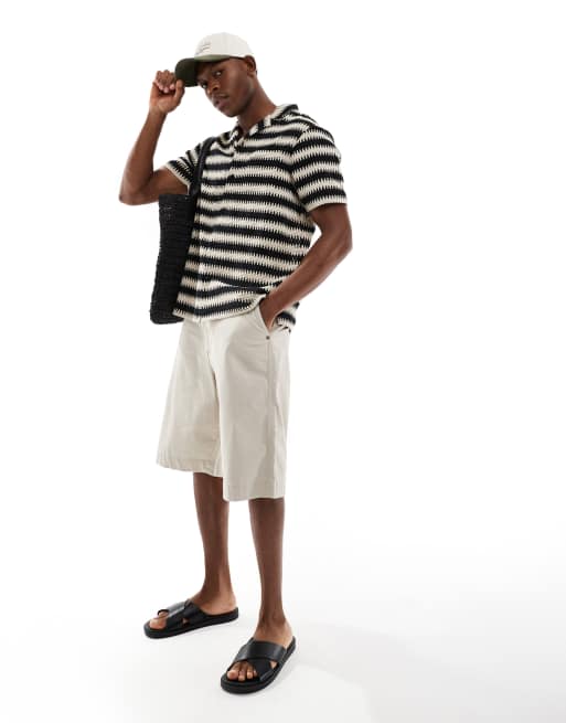 Aray - Camicia da mare a maniche corte all'uncinetto monocromatica, 4 di 4