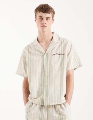 Aray Camp Collar Beach Shirt In Neutral