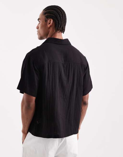 Aray - Chemise de plage brodée avec col à revers - Noir, 3 de 5