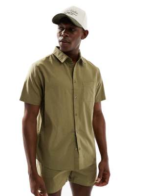 Aray - Chemise d'ensemble de plage à manches courtes - Vert olive