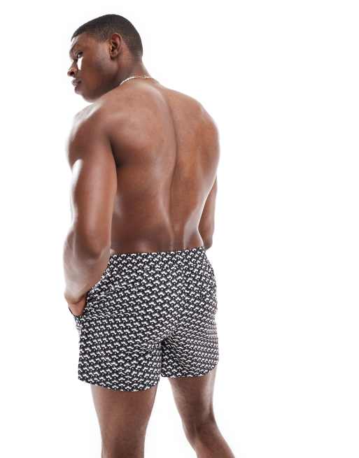 Aray cloud geo print swim shorts in black