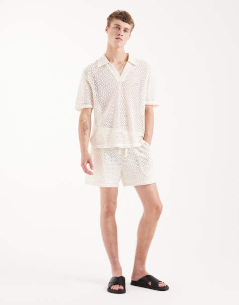 Aray crochet knit set in white - view 1