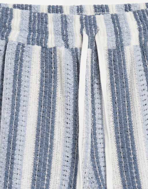 Aray crochet shorts in blue stripe, 8 of 9