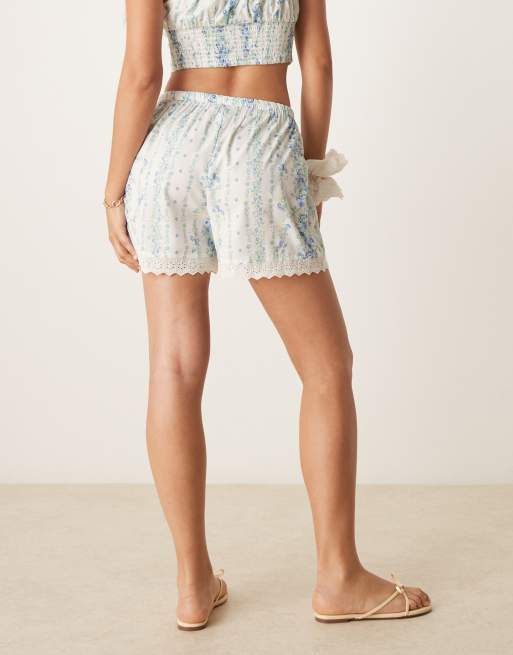 Aray floral print beach short in blue - part of a set, 5 of 5