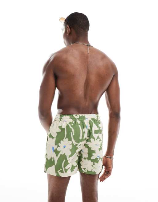 Aray flowing floral swim short in green, 2 of 4