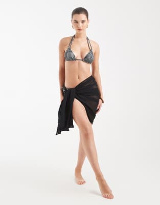Aray - Gebundener Sarong in Schwarz
