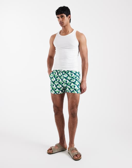 Aray geo print swim shorts in green multi, 2 of 5