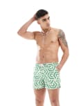 [Aray] Aray large geo print swim shorts in green XS Green