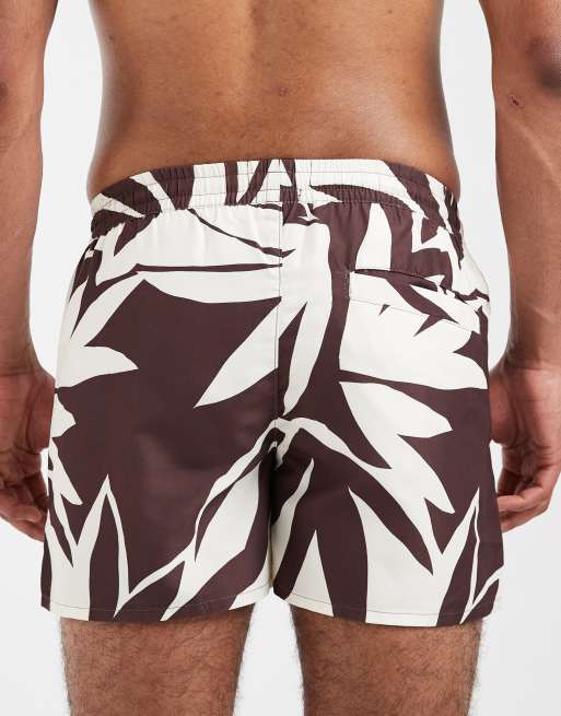 Aray leaf print swimshort in dark brown, 5 of 5